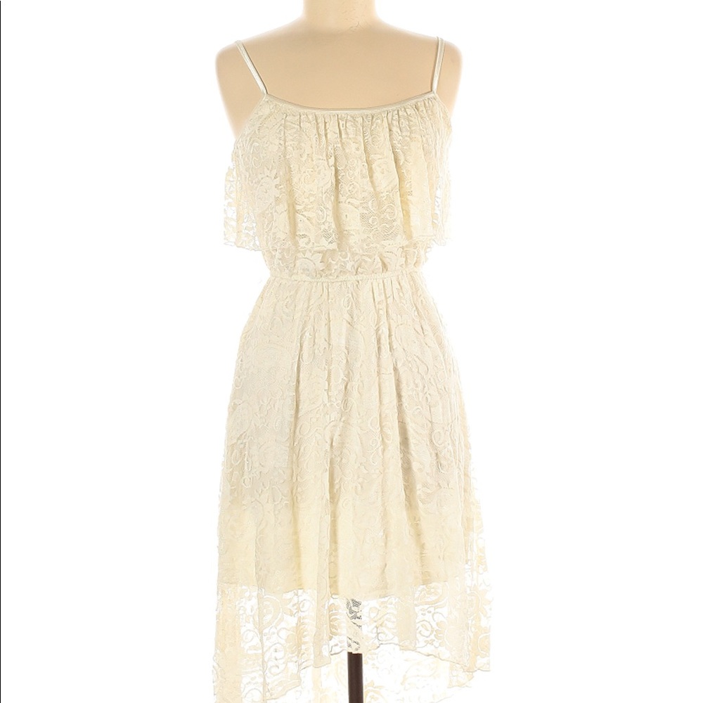 🎟White High Low Dress
